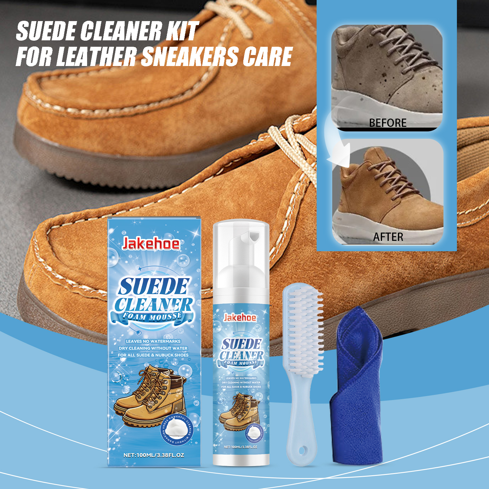Sneaker Care Cleaner - Suede Cleaner Kit Leather Velvet Knit